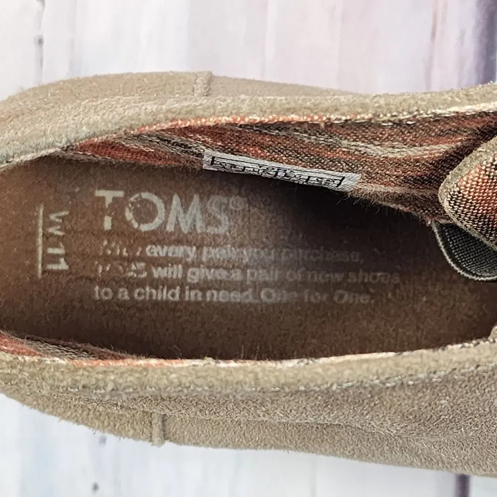 Toms Womens Size 11 Suede Desert Wedge‎ Ankle Cute Bootie Shoes Excellent